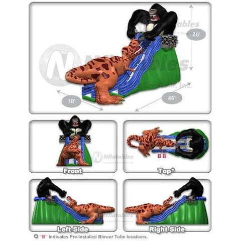 Cutting Edge Inflatable Bouncers 28'H Kongo Krazy Single Slide by Cutting Edge S170101S 28'H Kongo Krazy Single Slide by Cutting Edge SKU# S170101S