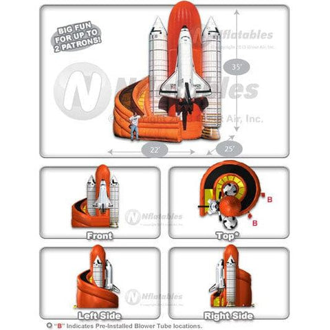 Cutting Edge Inflatable Bouncers 36'H Space Shuttle Turbo Slide by Cutting Edge 781880221036 S050301 36'H Space Shuttle Turbo Slide by Cutting Edge SKU#S050301