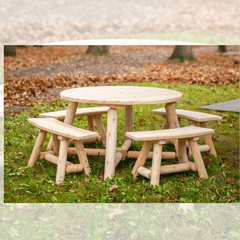 Dundalk Leisurecraft Outdoor Furniture CT  Round Log Dining Set CT5044 by Dundalk Leisurecraft CT5044
