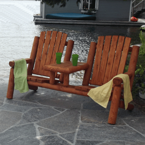 Dundalk Leisurecraft Outdoor Furniture Log Couples Seating Set CT2344 by Dundalk Leisurecraft CT2344