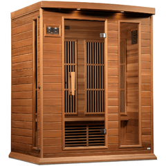 Maxxus 3 Per Near Zero EMF FAR Infrared Carbon Canadian Red Cedar Sauna by Dynamic Saunas Direct