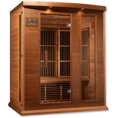 Maxxus 3-Person Low EMF (Under 8MG) FAR Infrared Sauna (Canadian Red Cedar) by Dynamic Saunas Direct