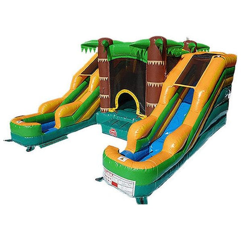Eagle Bounce Inflatable Bouncers 9'H Dual Lane Palm Tree Combo by Eagle Bounce