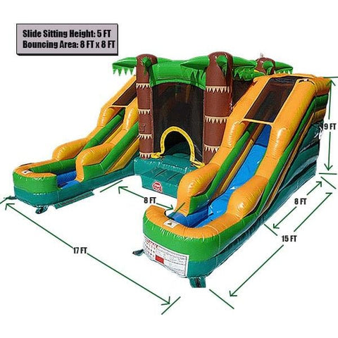 Eagle Bounce Inflatable Bouncers 9'H Dual Lane Palm Tree Combo by Eagle Bounce