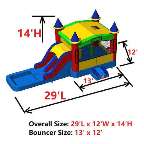 Eagle Bounce Inflatable Bouncers Castle Combo With Pool by Eagle Bounce