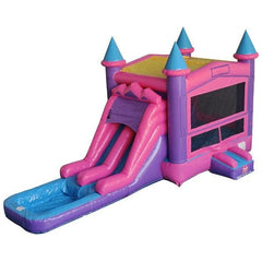 Eagle Bounce Inflatable Bouncers Included Pink Castle Combo with Pool by Eagle Bounce 781880289197 CB-2104-WLG