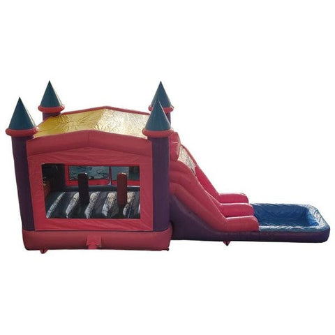 Eagle Bounce Inflatable Bouncers Pink Castle Combo with Pool by Eagle Bounce