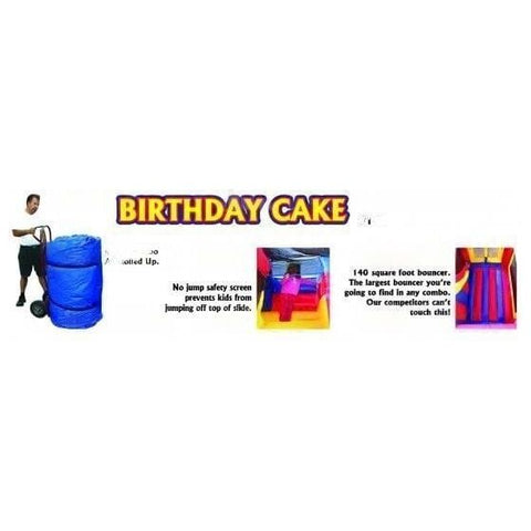 eInflatables Inflatable Bouncers 17'H 4 In 1 Inflatable Birthday Cake Combo by eInflatables 781880284567 146 17'H 4 In 1 Inflatable Birthday Cake Combo by eInflatables SKU#146 