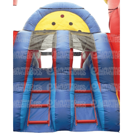 eInflatables Inflatable Bouncers 18'H Bounce N Double Dip Dual lane w/ Landing by eInflatables 781880286394 392 18'H Bounce N Double Dip Dual lane w/ Landing by eInflatables SKU# 392