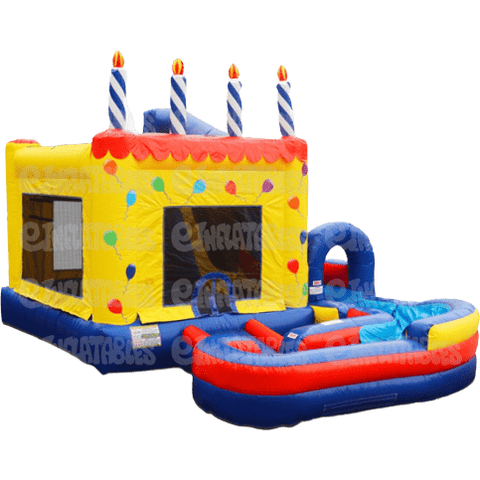 eInflatables Inflatable Bouncers 18'H Jump N Splash Birthday Cake w/ Landing by eInflatables 781880286318 6564 18'H Jump N Splash Birthday Cake w/ Landing by eInflatables SKU# 6564
