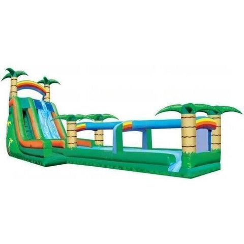 eInflatables Water Parks & Slides 22'H Tropical 2 Lane Run N Splash Combo by eInflatables 781880284222 626-1  22'H Tropical 2 Lane Run N Splash Combo by eInflatables SKU# 626  
