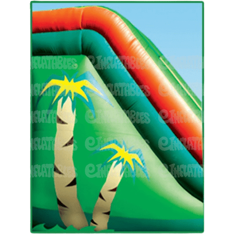 eInflatables Water Parks & Slides 22'H Tropical 2 Lane Run N Splash Combo by eInflatables 781880284222 626  22'H Tropical 2 Lane Run N Splash Combo by eInflatables SKU# 626  