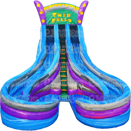 eInflatables Water Parks & Slides 22'H Twin Falls with Landings by eInflatables 781880286875 978 22'H Twin Falls with Landings by eInflatables SKU#978