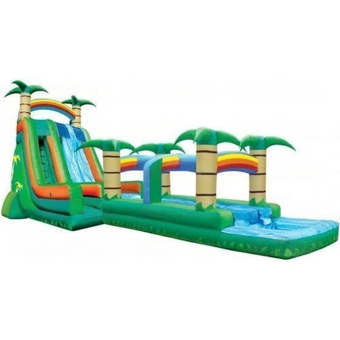 eInflatables Water Parks & Slides 32'H Tropical 2 Lane Run N Splash Combo by eInflatables 781880269472 708 32'H Tropical 2 Lane Run N Splash Combo by eInflatables SKU#708