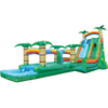Image of eInflatables Water Parks & Slides 36'H Tropical 2 Lane Run N Splash Combo by eInflatables 781880269427 738 36'H Tropical 2 Lane Run N Splash Combo by eInflatables SKU#738