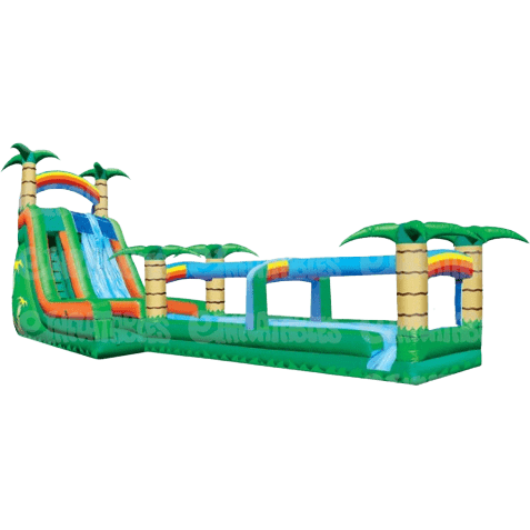 eInflatables Water Parks & Slides 42'H Tropical 2 Lane Run N Slide Combo by eInflatables 781880287094 845 42'H Tropical 2 Lane Run N Slide Combo by eInflatables SKU#845
