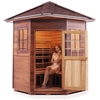 Image of Enlighten Infrared Saunas Saunas 4 Person Corner Sapphire Canadian Cedar Sauna by Enlighten Infrared Saunas