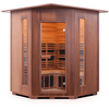 Image of Enlighten Infrared Saunas Saunas Indoor 4 Person Corner Diamond Canadian Cedar Sauna by Enlighten Infrared Saunas 693614812765 HI-17379