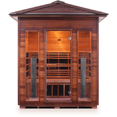 4 Person Rustic Canadian Cedar Sauna by Enlighten Infrared Saunas