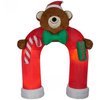 Image of Gemmy Inflatables Christmas Inflatables 11' ANIMATED Plush Teddy Bear Archway w/ Wiggling Bow Tie by Gemmy Inflatables 4' Snowman Head Disco Light by Gemmy Inflatables SKU# GTC00111-4A