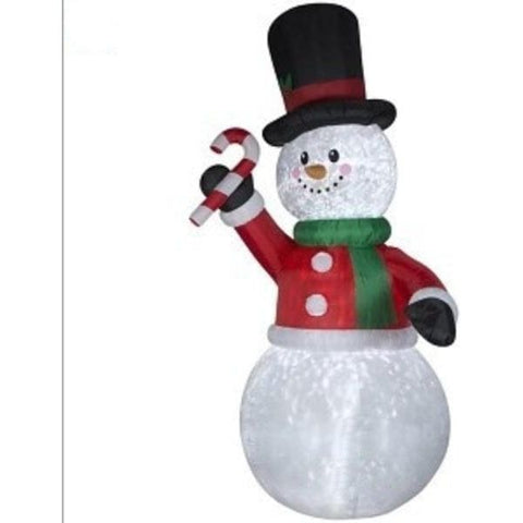 Gemmy Inflatables Christmas Inflatables 12' Kaleidoscope Giant Snowman with Giant Candy Cane by Gemmy Inflatables 781880204817 244616-118600 12' Kaleidoscope Giant Snowman Giant Candy Cane Gemmy Inflatables
