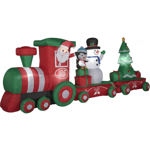 Gemmy Inflatables Christmas Inflatables 16 1/2' Colossal Christmas Train w/ Santa, Snowman, and Penguin by Gemmy Inflatable 118557 16 1/2' Colossal Christmas TrainSanta Snowman Penguin Gemmy Inflatable