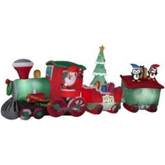 Gemmy Inflatables Christmas Inflatables 17' Colossal Christmas Train w/ Santa, Penguins, Christmas Tree by Gemmy Inflatable 781880207917 112159 17' Colossal Train Santa Penguins Christmas Tree Gemmy Inflatable