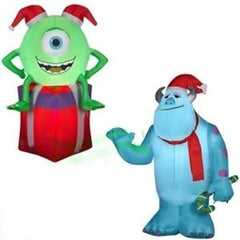 Gemmy Inflatables Christmas Inflatables 3 1/2' Christmas Monsters Inc Mike & Sulley Santa Hat COMBO by Gemmy Inflatables 781880206187 88967-88968 3 1/2' Christmas Monsters Inc Mike Sulley Santa Hat Gemmy Inflatables