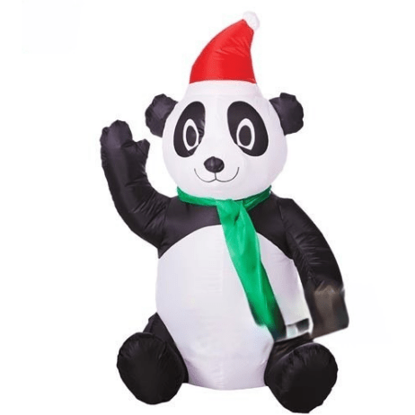Gemmy Inflatables Christmas Inflatables 3 1/2' Christmas Panda w/ Santa Hat by Gemmy Inflatables 87625