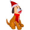 Image of Gemmy Inflatables Christmas Inflatables 3 1/2' Gemmy Airblown Inflatable Dog Sitting Wearing Santa Hat & Scarf by Gemmy Inflatable 114549 3 1/2'  Dog Sitting Wearing Santa Hat & Scarf by Gemmy Inflatable