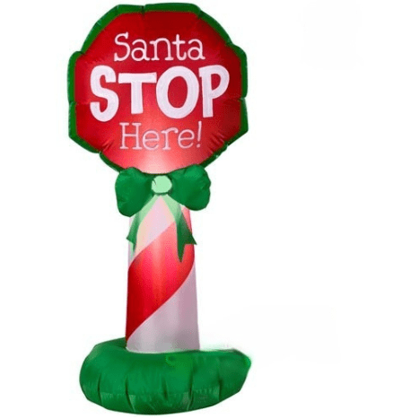 Gemmy Inflatables Christmas Inflatables 3 1/2' Inflatable "Santa Stop Here" Sign by Gemmy Inflatables 15291