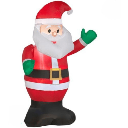 Gemmy Inflatables Christmas Inflatables 3 1/2' Santa Waiving Green Mittens by Gemmy Inflatables 781880207863 112706