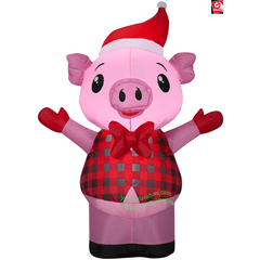 Gemmy Inflatables Christmas Inflatables 3.5' Christmas Pig in Christmas Vest by Gemmy Inflatable 119531 3.5' Christmas Pig in Christmas Vest  by Gemmy Inflatable SKU# 119531