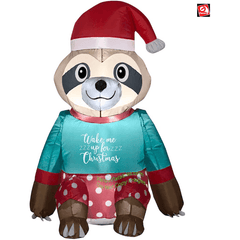 Gemmy Inflatables Christmas Inflatables 3' Christmas Sloth in Christmas Pajamas by Gemmy Inflatable 118567 3' Christmas Sloth in Christmas Pajamas by Gemmy Inflatable SKU 118567