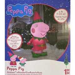 Gemmy Inflatables Christmas Inflatables 4' Christmas Peppa Pig Dressed As An Elf by Gemmy Inflatables 781880246992 117882 4' Christmas Peppa Pig Dressed As An Elf Gemmy Inflatables SKU# 117882