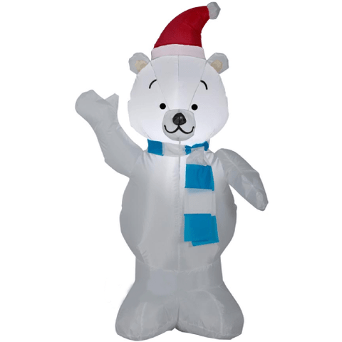 Gemmy Inflatables Christmas Inflatables 4' Christmas Polar Bear w/ Santa Hat and Scarf by Gemmy Inflatables 111376 4' Christmas Polar Bear w/ Santa Hat and Scarf by Gemmy Inflatables SKU# 111376