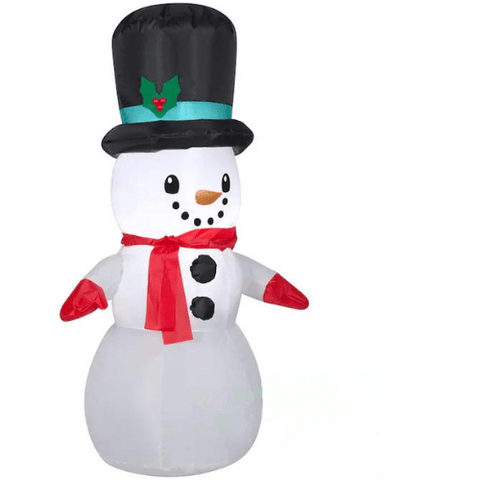 Gemmy Inflatables Christmas Inflatables 4' Christmas Snowman Wearing A Top Hat, Red Mittens, & A Scarf! by Gemmy Inflatables 119192-3723720 4' Christmas Snowman Wearing A Top Hat, Red Mittens, & A Scarf! 