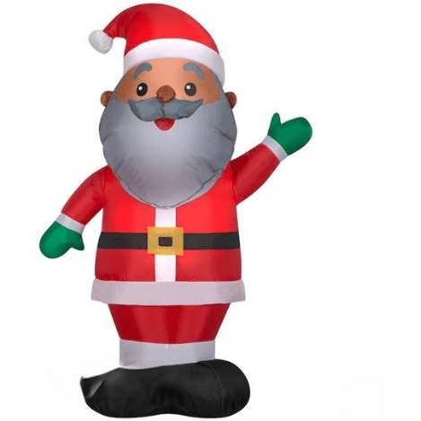 Gemmy Inflatables Christmas Inflatables 4' Gemmy Airblown Inflatable Christmas African American Santa Claus w/ Green Mittens by Gemmy Inflatables 781880213321 111065-3723729 4' African American Santa Claus w/ Green Mittens by Gemmy Inflatables