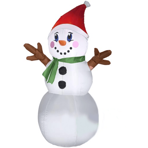 Gemmy Inflatables Christmas Inflatables 4' Snowman w/ Stick Arms and Santa Hat by Gemmy Inflatables 670210 - 36790 L 4' Snowman w/ Stick Arms and Santa Hat by Gemmy Inflatables SKU# 670210 - 36790 L
