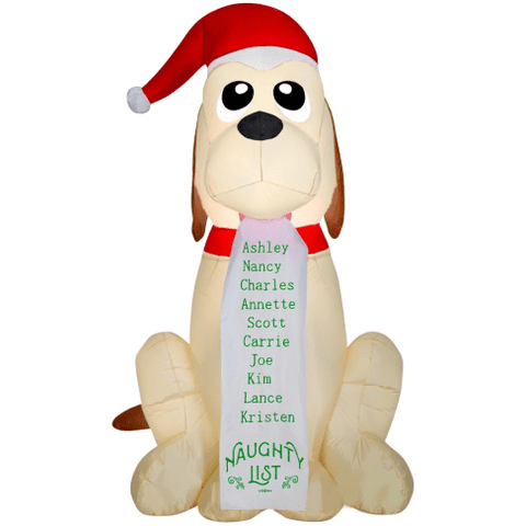 Gemmy Inflatables Christmas Inflatables 5 1/2' Christmas Puppy w/ Santa's Naughty List by Gemmy Inflatable 116654 5 1/2' Christmas Puppy w/ Santa's Naughty List by Gemmy Inflatable SKU# 116654