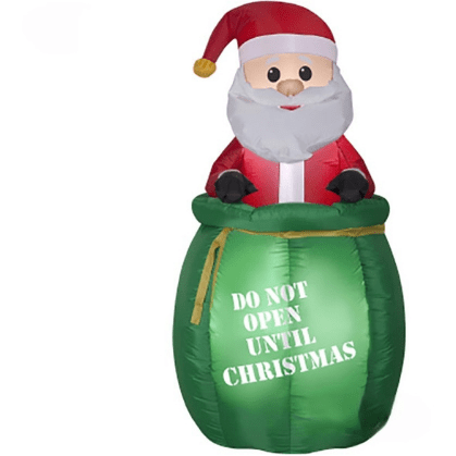 Gemmy Inflatables Christmas Inflatables 5' Animated Santa Claus in Christmas Gift Sack by Gemmy Inflatable 112337 5' Animated Santa Claus in Christmas Gift Sack Gemmy Inflatable