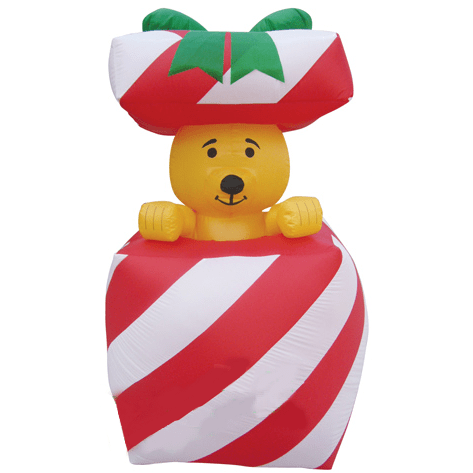 Gemmy Inflatables Christmas Inflatables 5' Bear in Christmas Present by Gemmy Inflatables Y121 5' Bear in Christmas Present by Gemmy Inflatables SKU# Y121