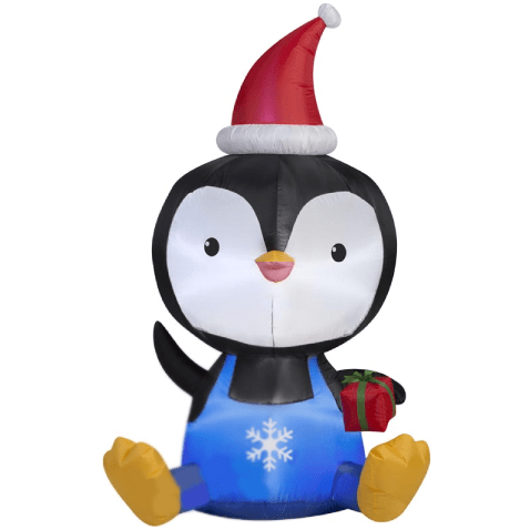 Gemmy Inflatables Christmas Inflatables 5' Big Head Penguin w/ Santa Hat and Present by Gemmy Inflatables 84523 5' Big Head Penguin w/ Santa Hat and Present by Gemmy Inflatables SKU# 84523