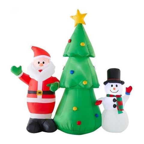 Gemmy Inflatables Christmas Inflatables 5' Santa, Snowman, and Christmas Tree Scene by Gemmy Inflatable 114377