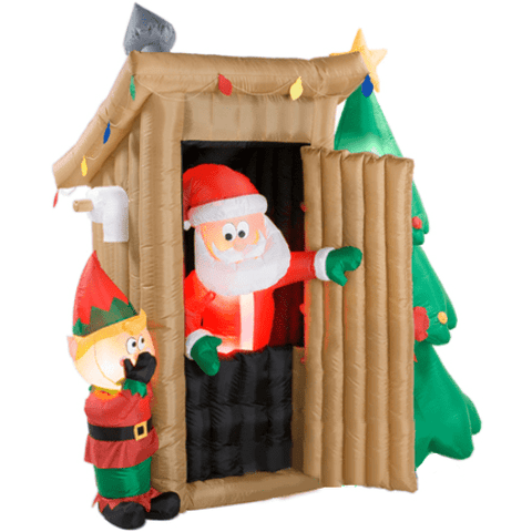 Gemmy Inflatables Christmas Inflatables 6 1/2' Animated Santa in Outhouse Deluxe by Gemmy Inflatables 0351598-85538 6 1/2' Animated Santa in Outhouse Deluxe by Gemmy Inflatables SKU# 0351598-85538