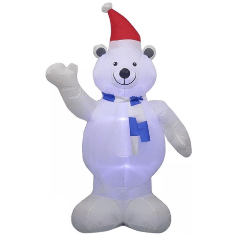 Gemmy Inflatables Christmas Inflatables 6 1/2' Christmas Polar Bear w/ Santa Hat by Gemmy Inflatables 110847 6 1/2' Christmas Polar Bear w/ Santa Hat by Gemmy Inflatables SKU# 110847