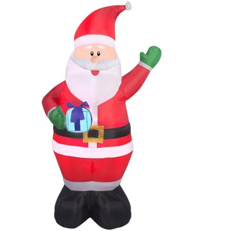 Gemmy Inflatables Christmas Inflatables 6 1/2' Santa Claus on Holding Present by Gemmy Inflatables 39412 6 1/2' Santa Claus on Holding Present by Gemmy Inflatables SKU# 39412