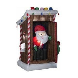 Gemmy Inflatables Christmas Inflatables 6' Animated Santa in Gingerbread Outhouse by Gemmy Inflatables 781880274414 119298