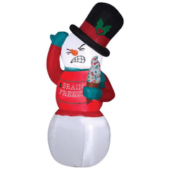 Gemmy Inflatables Christmas Inflatables 6' Animated Shivering Snowman Holding An Ice Cream Cone by Gemmy Inflatable 114142 6' Animated Shivering Snowman Holding An Ice Cream Cone SKU# 114142