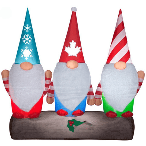 Gemmy Inflatables Christmas Inflatables 6' Christmas Gnomes on Log Scene by Gemmy Inflatable 115753